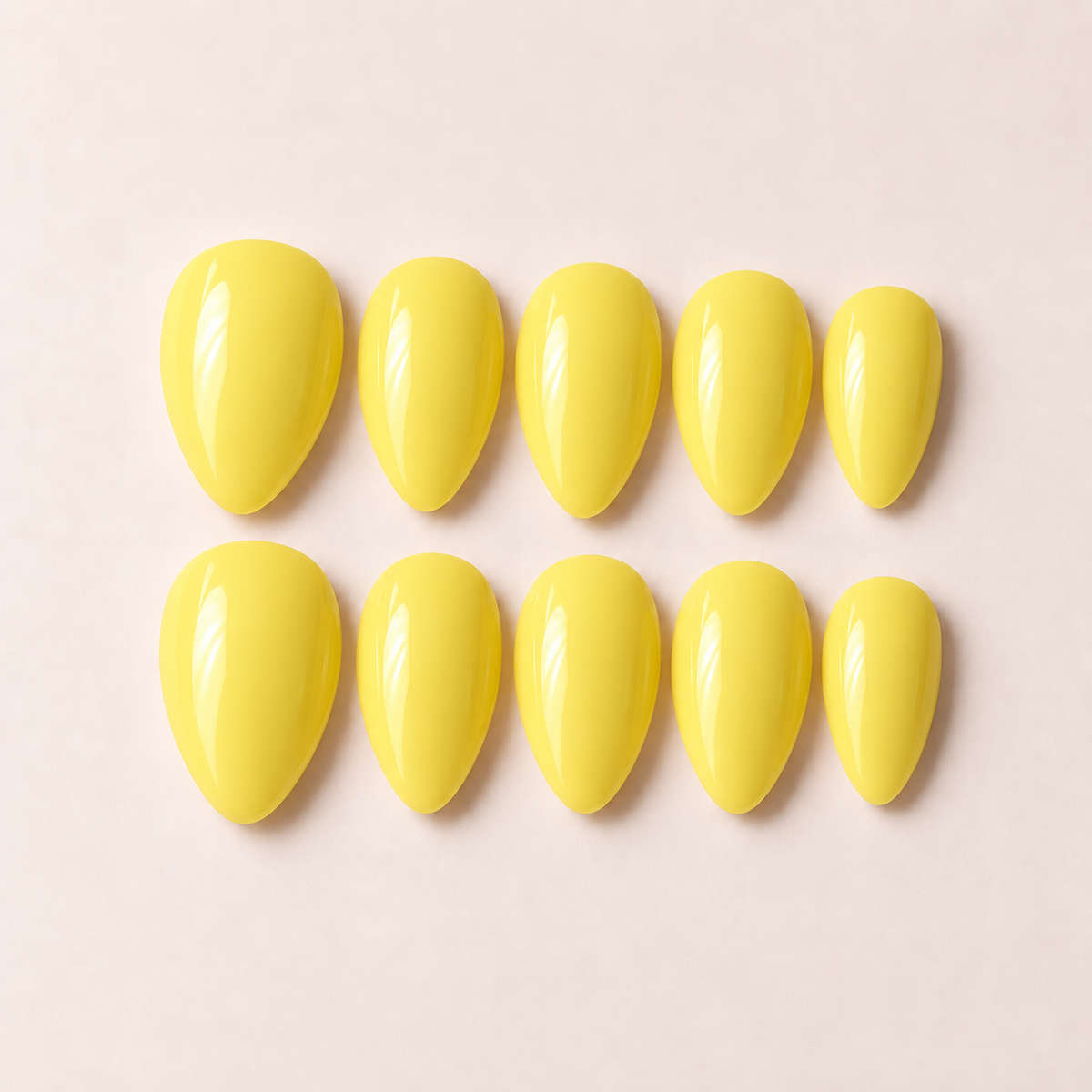 Lemon Sorbet Solid Press-On Nails custom-sized set by Beauty Experience Egypt press-on nails